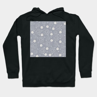 Botanical Light Gray and White Pattern Hoodie